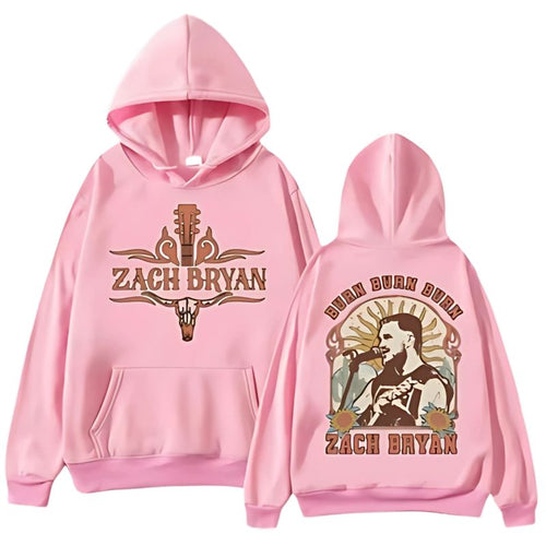Burn Burn Burn Casual Pink Hoodie