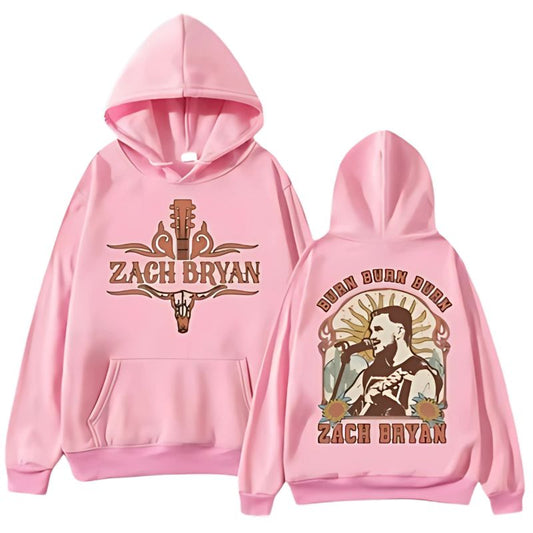 Burn Burn Burn Casual Pink Hoodie
