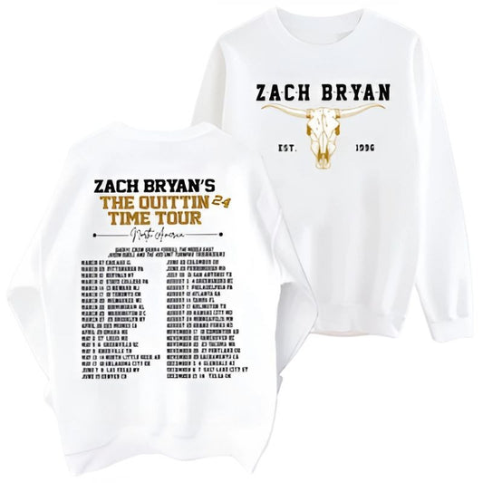 The Quittin Time Tour 2024 White Crewneck